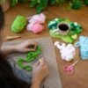 BUBBLEGUM DUO - Moss Coaster Bundle-Handmade Tufting Embroidery Art