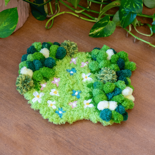 FLORAL GROVE - Moss Coaster Kit-Embroidery Kit for Beginners