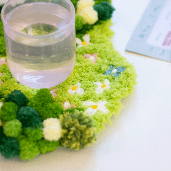 FLORAL GROVE - Moss Coaster Kit-Embroidery Kit for Beginners