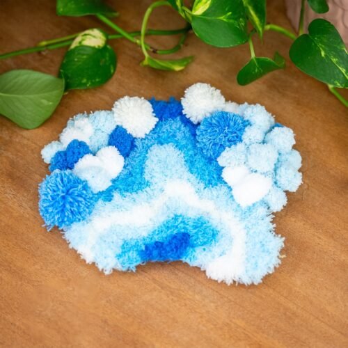 ICE STORM - Moss Coaster Kit- Handmade Tufting Embroidery Art for Beginners