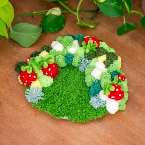 STRAWBERRY -  Moss Coaster Kit-Embroidery Kit for Beginners