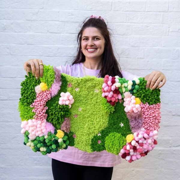 Bubblegum Meadow - Moss Kit Bundle-Handmade Tufting Embroidery Art