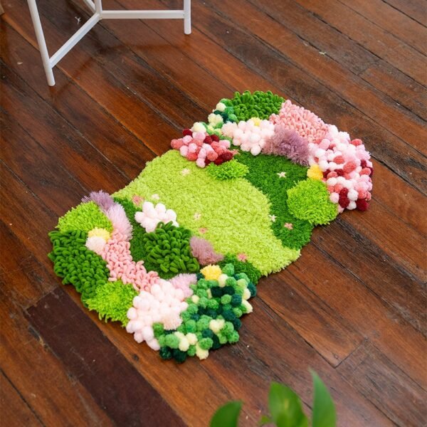 Bubblegum Meadow - Moss Kit Bundle-Handmade Tufting Embroidery Art
