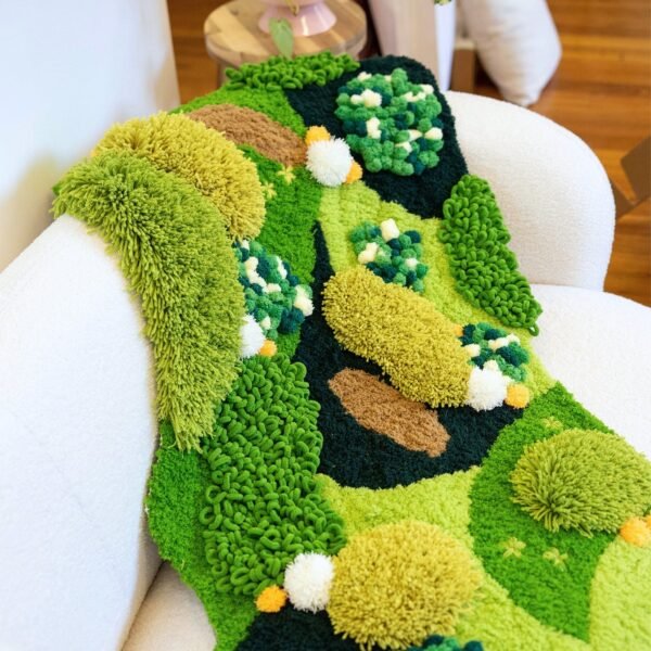Grassy Fields - XXL Moss Rug Making Kit-DIY Needlepoint