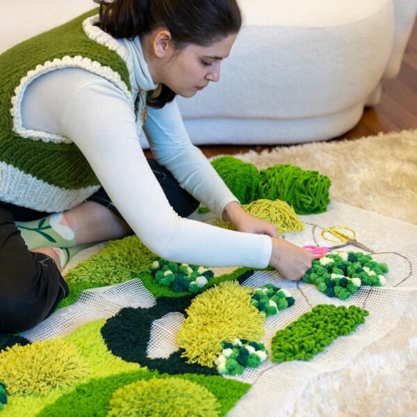 Grassy Fields - XXL Moss Rug Making Kit-DIY Needlepoint