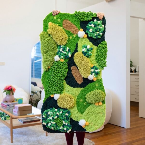 Grassy Fields - XXL Moss Rug Making Kit-DIY Needlepoint