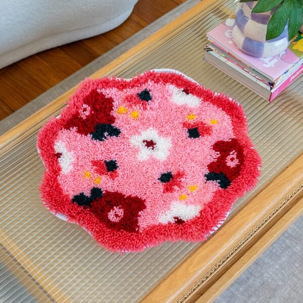 PINK POSIES - Rug Making Kit-latch hook kits