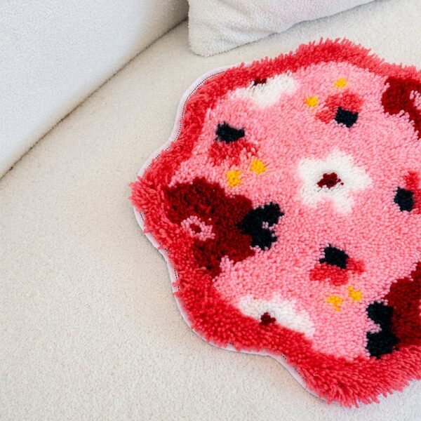 PINK POSIES - Rug Making Kit-latch hook kits