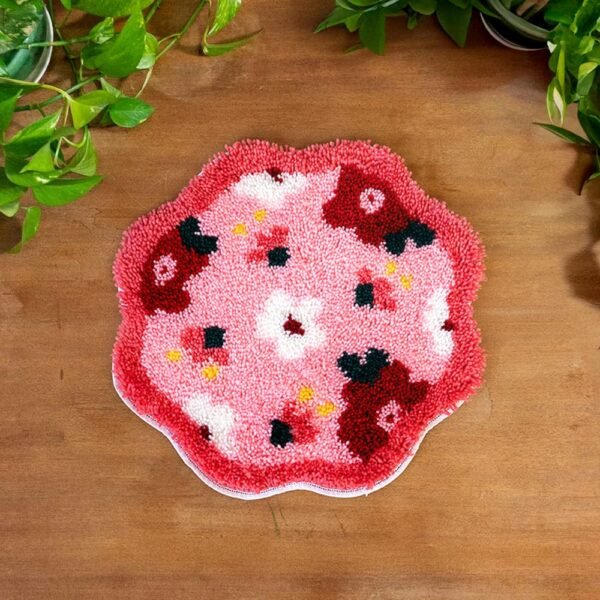 PINK POSIES - Rug Making Kit-latch hook kits