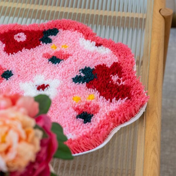 PINK POSIES - Rug Making Kit-latch hook kits