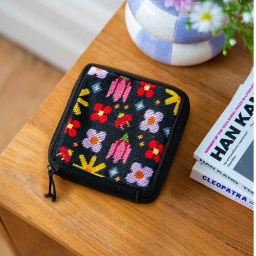 POP ART PETALS - Needlepoint Pouch Kit-Embroidery Kit for Beginners