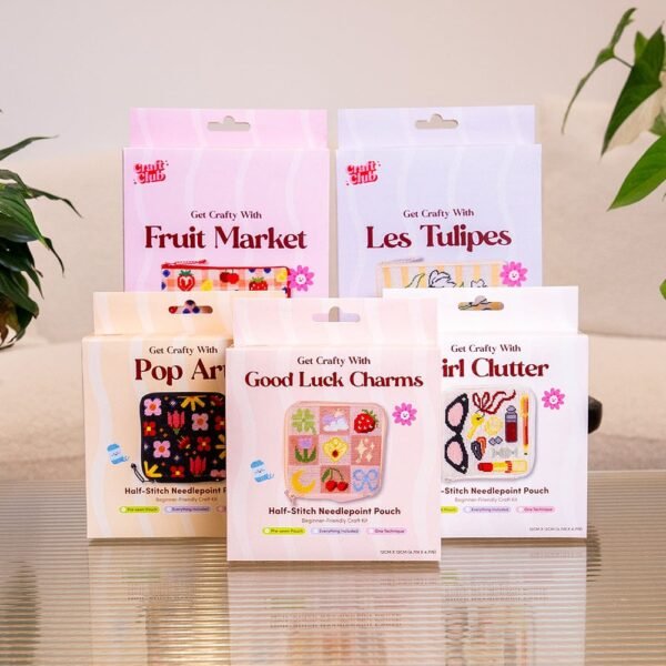 POP ART PETALS - Needlepoint Pouch Kit-Embroidery Kit for Beginners