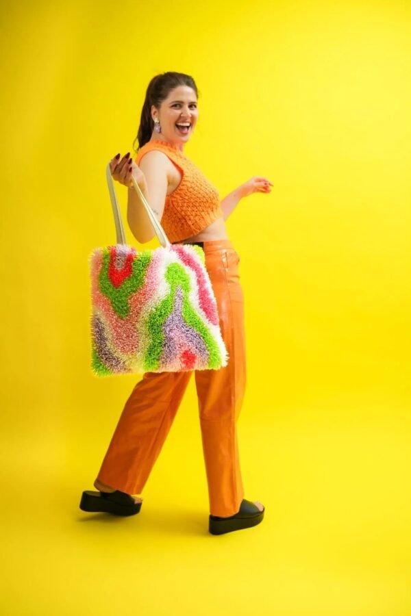 ACID RAIN - Latch Hook Tote Bag