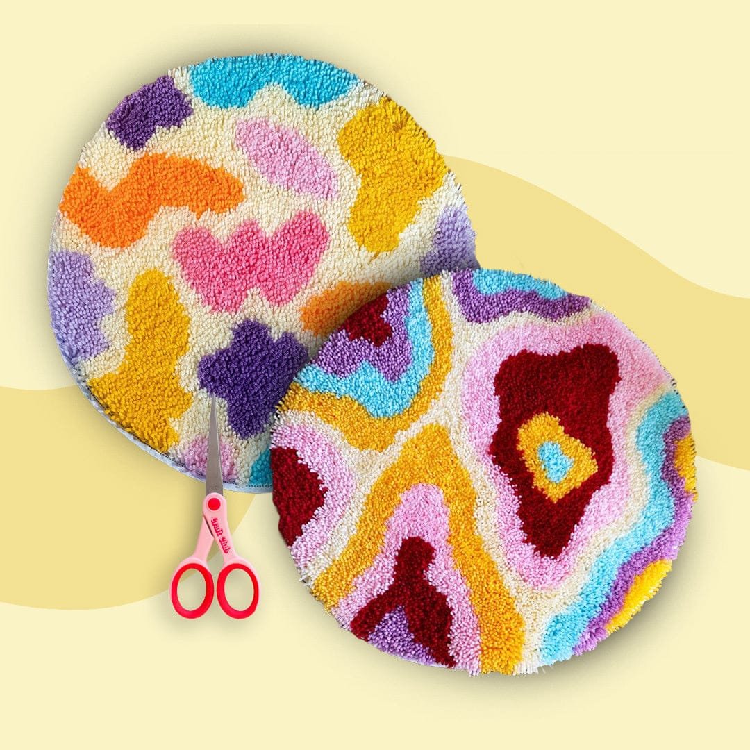 Dopamine Duo - Rug Bundle- Handmade Tufting Embroidery Art for Beginners