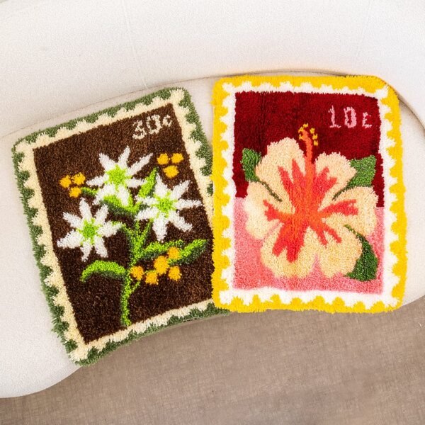 Flannel Flower Stamps - XL Latch Hook Rug Kit-latch hook kits