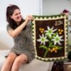 Flannel Flower Stamps - XL Latch Hook Rug Kit-latch hook kits