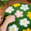 FLOWER BOMB GREEN - Rug Making Kit-Handmade Tufting Embroidery Art