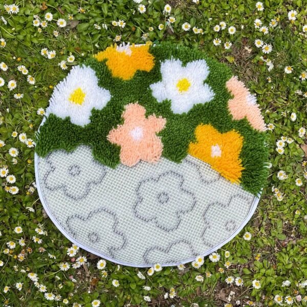 FLOWER BOMB GREEN - Rug Making Kit-Handmade Tufting Embroidery Art
