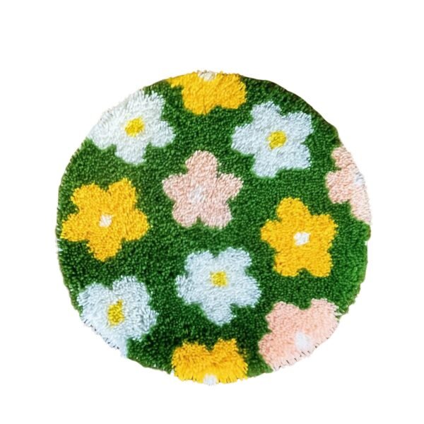 FLOWER BOMB GREEN - Rug Making Kit-Handmade Tufting Embroidery Art