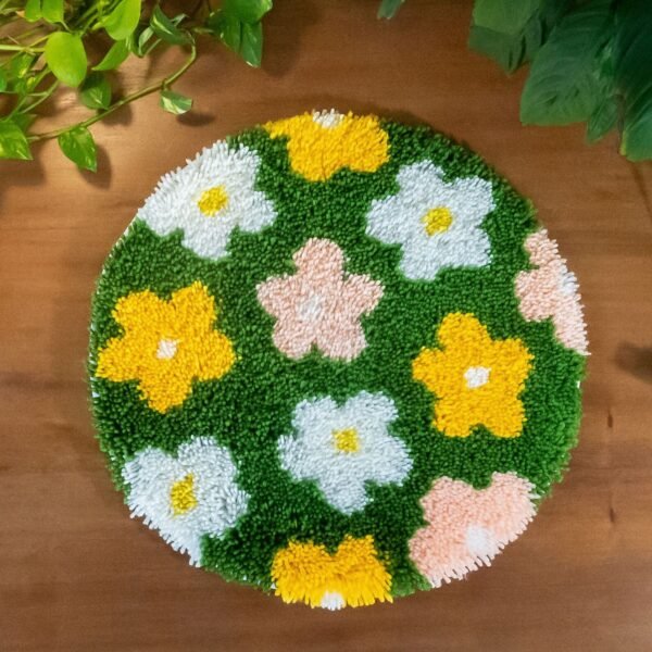 FLOWER BOMB GREEN - Rug Making Kit-Handmade Tufting Embroidery Art