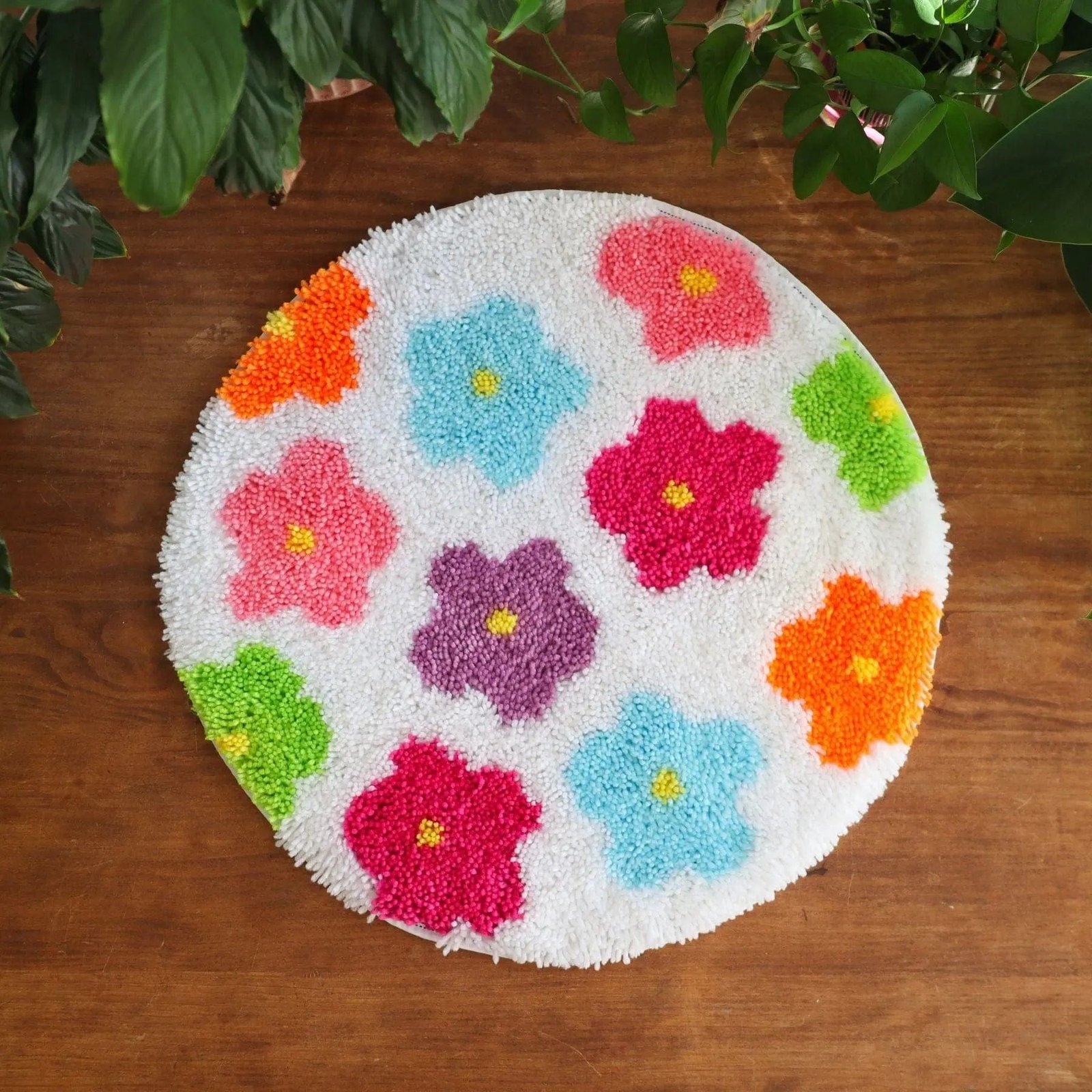 FLOWER BOMB RAINBOW - Rug Making Kit- Handmade Tufting Embroidery Art for Beginners