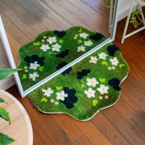 FLOWER GLADE - XL Mirror Rug Making Kit-DIY Needlepoint
