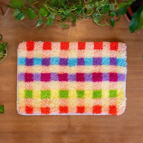 FRUIT PUNCH GINGHAM - Rug Making Kit-latch hook kits