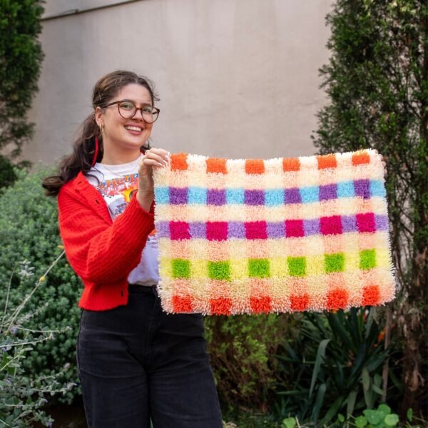 FRUIT PUNCH GINGHAM - Rug Making Kit-latch hook kits