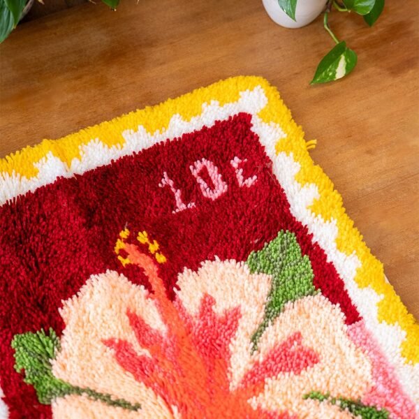 Hibiscus Stamps - XL Latch Hook Rug Kit-latch hook kits