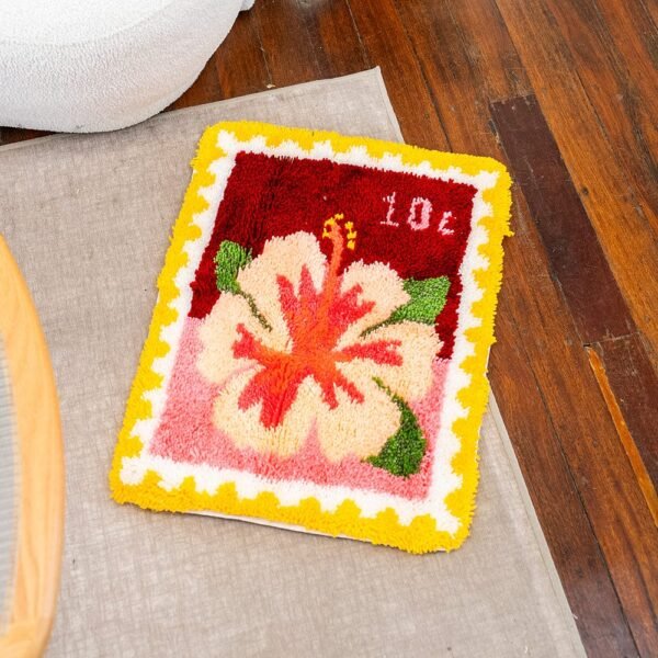 Hibiscus Stamps - XL Latch Hook Rug Kit-latch hook kits