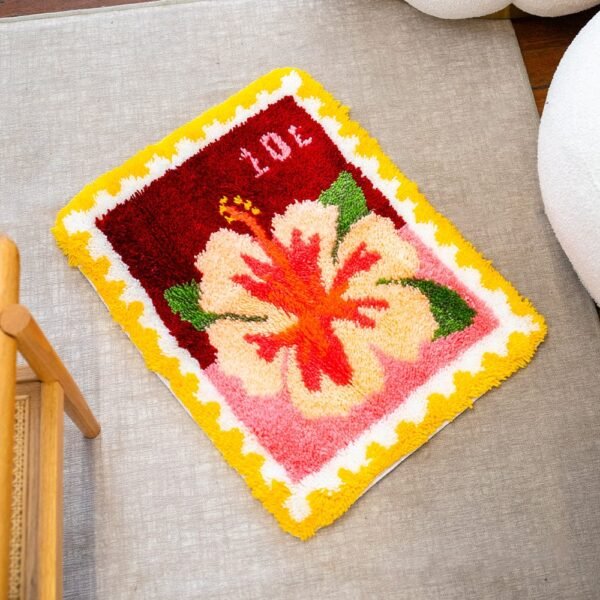 Hibiscus Stamps - XL Latch Hook Rug Kit-latch hook kits