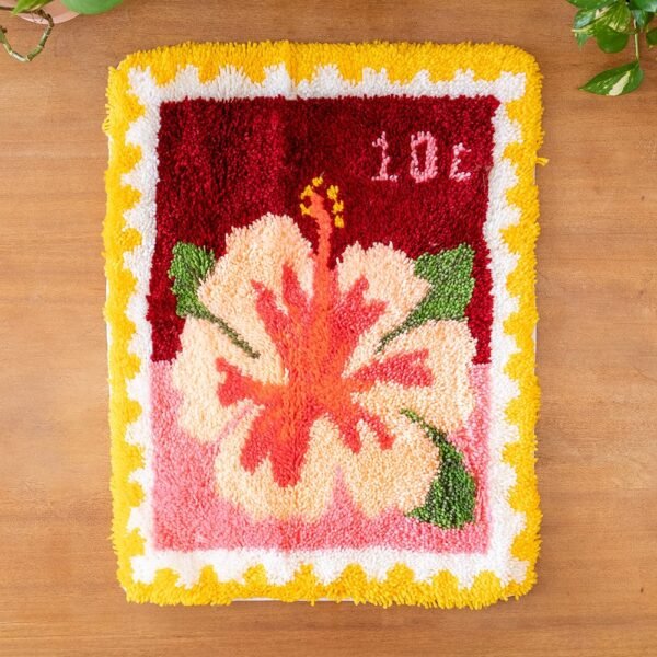 Hibiscus Stamps - XL Latch Hook Rug Kit-latch hook kits