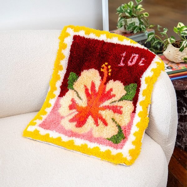 Hibiscus Stamps - XL Latch Hook Rug Kit-latch hook kits