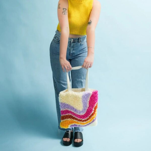 MAKING WAVES - Latch Hook Tote Bag