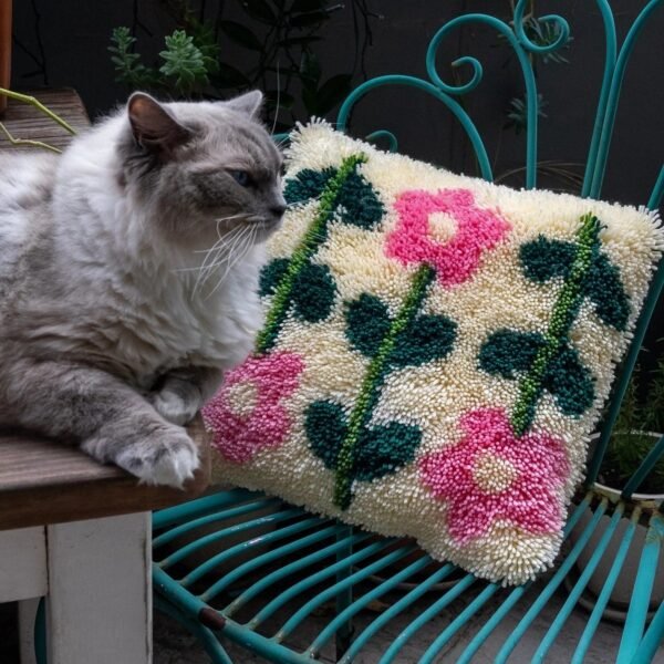 PASTEL PICK OF THE BUNCH - Latch Hook Cushion Kit unique