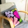 PRETTY PETALS BLACK - Latch Hook Cushion Kit unique