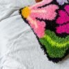 PRETTY PETALS BLACK - Latch Hook Cushion Kit unique