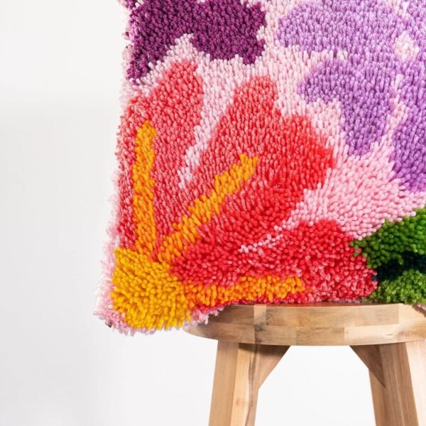 PRETTY PETALS PINK - Latch Hook Cushion Kit-latch hook kits