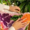 PRETTY PETALS PINK - Latch Hook Cushion Kit-latch hook kits