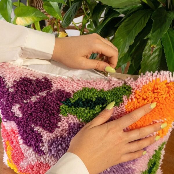PRETTY PETALS PINK - Latch Hook Cushion Kit-latch hook kits