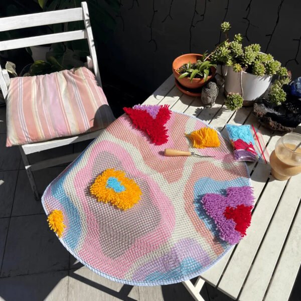 PSYCHEDELIA - Rug Making Kit- Handmade Tufting Embroidery Art for Beginners