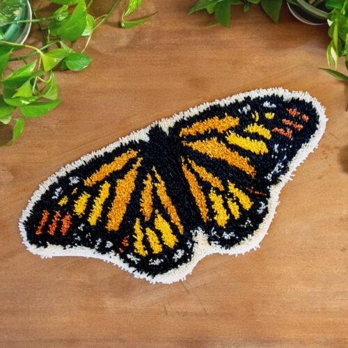 Sunset Butterfly - Rug Making Kit-Embroidery Kit for Beginners