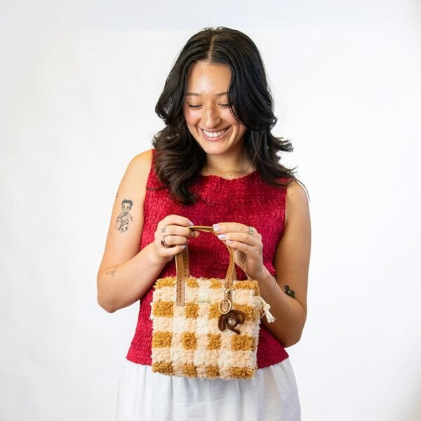 CHOCOLATE GINGHAM - Woven Tote Bag Kit-Crafts for Girls