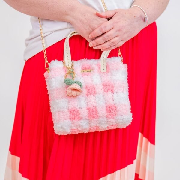 Pink Gingham - Woven Tote Bag Kit-Handmade Tufting Embroidery Art