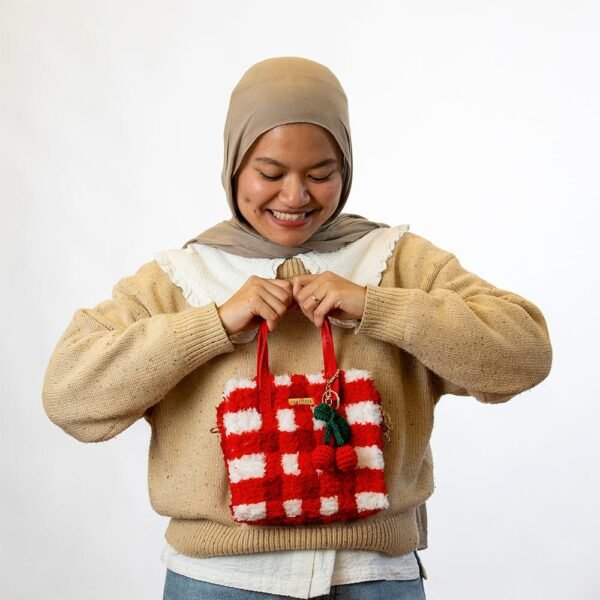 RED GINGHAM - Woven Tote Bag Kit-Kit for Beginners