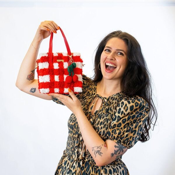 RED GINGHAM - Woven Tote Bag Kit-Kit for Beginners