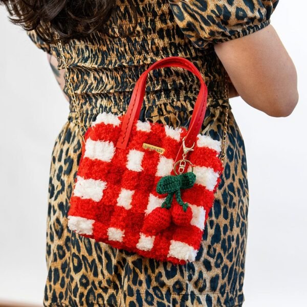 RED GINGHAM - Woven Tote Bag Kit-Kit for Beginners