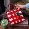RED GINGHAM - Woven Tote Bag Kit-Kit for Beginners