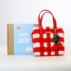 RED GINGHAM - Woven Tote Bag Kit-Kit for Beginners