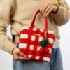 RED GINGHAM - Woven Tote Bag Kit-Kit for Beginners